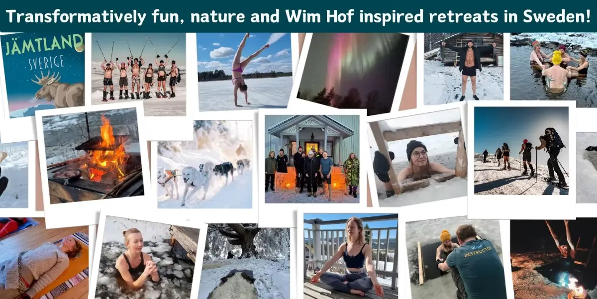 Gallery showcase of Wim Hof ice baths and Scandinavian nature
